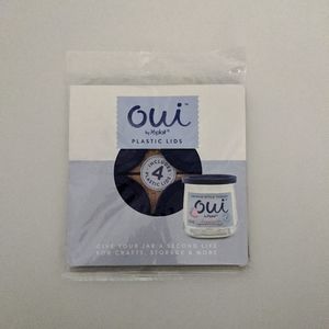 Blue plastic lids for oui yogurt jars 4 pack